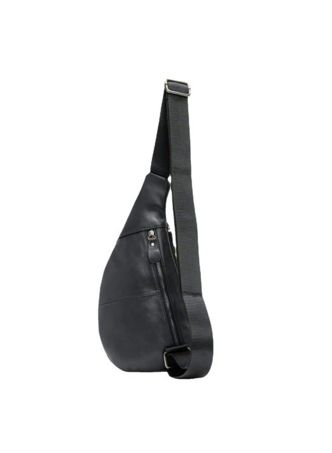 Genuine Leather Chest Bag Men's Bag Shoulder Bag Crossbody Bag Shoulder Bag Chest Bag Cowhide Crossbody Bag Men's Trendy Bag Casual - Image 4