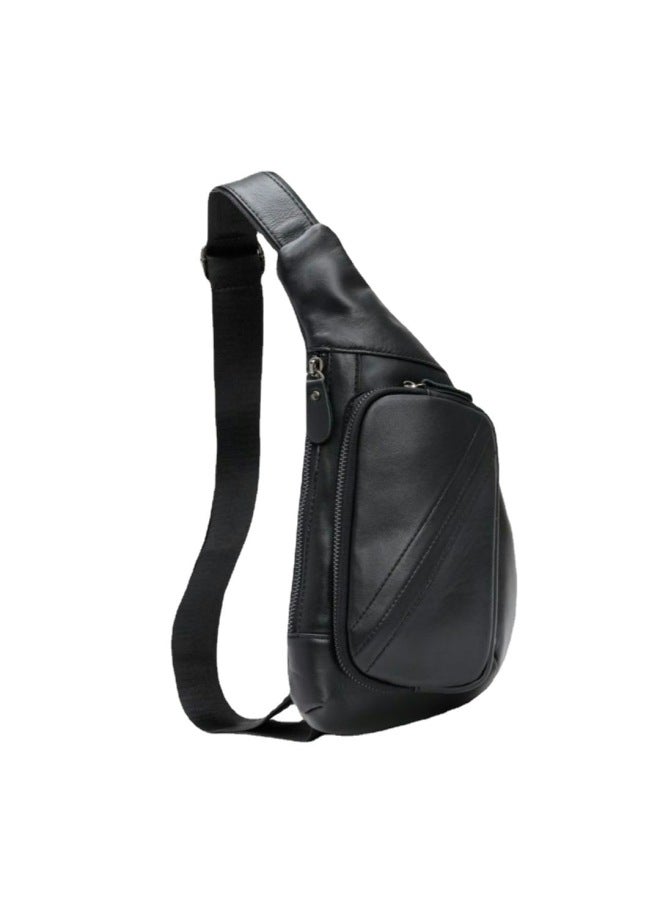 Genuine Leather Chest Bag Men's Bag Shoulder Bag Crossbody Bag Shoulder Bag Chest Bag Cowhide Crossbody Bag Men's Trendy Bag Casual - Image 3