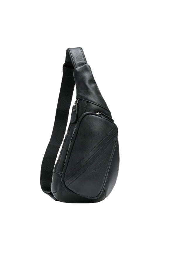 Genuine Leather Chest Bag Men's Bag Shoulder Bag Crossbody Bag Shoulder Bag Chest Bag Cowhide Crossbody Bag Men's Trendy Bag Casual - Image 2