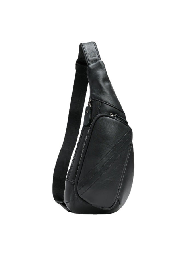 Genuine Leather Chest Bag Men's Bag Shoulder Bag Crossbody Bag Shoulder Bag Chest Bag Cowhide Crossbody Bag Men's Trendy Bag Casual - Image 5