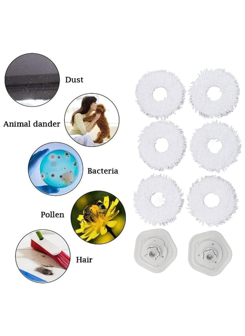 KASTWAVE Mop Cloths for Dreame Bot W10 Pro Vacuum Cleaner with Holder, Washable Replacement Filters Clean Mop Pads, 6 Mop Cloths and 2 Holder  - Image 5