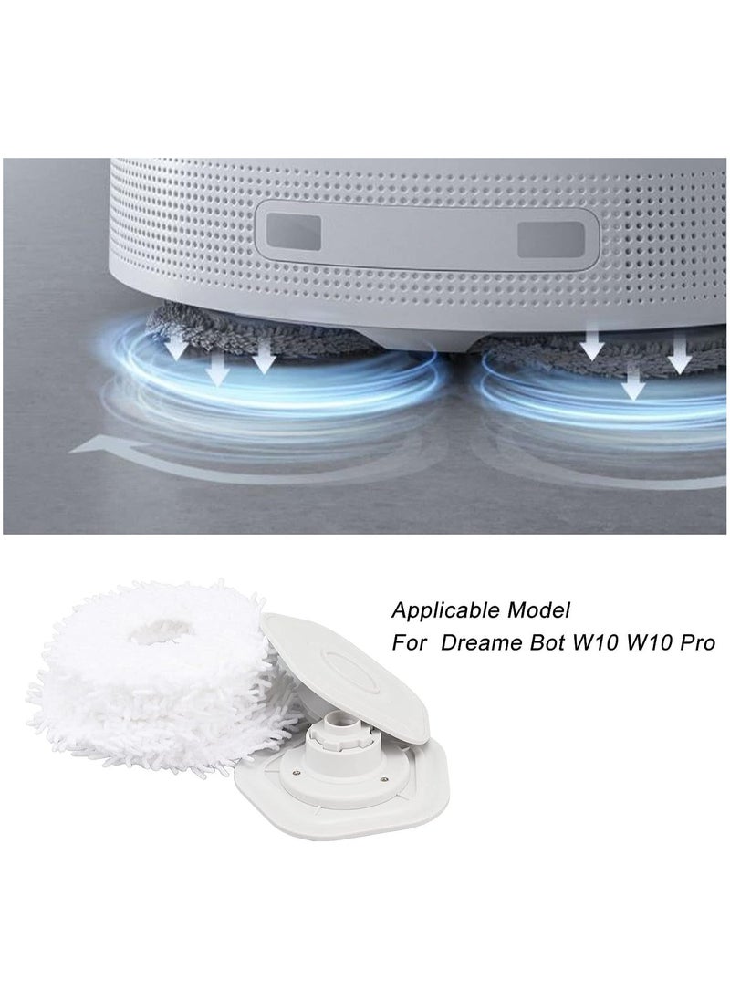 KASTWAVE Mop Cloths for Dreame Bot W10 Pro Vacuum Cleaner with Holder, Washable Replacement Filters Clean Mop Pads, 6 Mop Cloths and 2 Holder  - Image 3