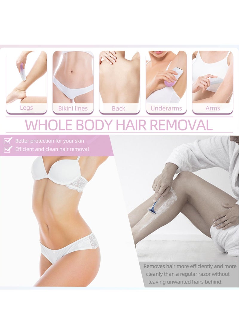 SYOSI ماكينة إزالة شعر الوجه الكهربائية للنساء، ماكينة إزالة شعر الوجه الذكية المحمولة والرطبة والجافة، سريعة وبطيئة، تعديل سرعتين، مقاومة للماء IPX6، ماكينة حلاقة للوجه بدون ألم 3 في 1 قابلة لإعادة الشحن عبر USB، ماكينة تشذيب البكيني - Image 5