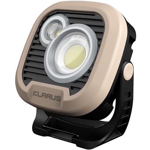 klarus WL3 Camping Light Magnetic Work Light, 1500 High Lumens, 13500mAh High Capacity, 6 Light Modes, Rechargeable Portable LED Lights for Work, DIY, Emergency, Car Repair & Camping - Khaki - Image 1