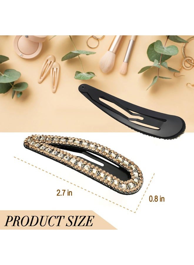 KANPRINCESS 2PCS Rhinestone Hair Clips,Snap Hair Accessories,Decorative Hair Clips,Rhinestone Barrettes For Women Girls(SET15) - Image 2
