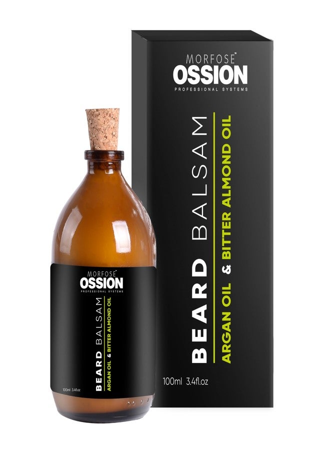 Morfose Ossion Beard Care Balsam, Promotes Healthy Hair Growth, Fuller, Longer and Thicker Beard, Alleviates Itches, Eliminates Beardruff, Enriched with Argan and bitter Almond Oil, 3.4 Ounce - Image 1