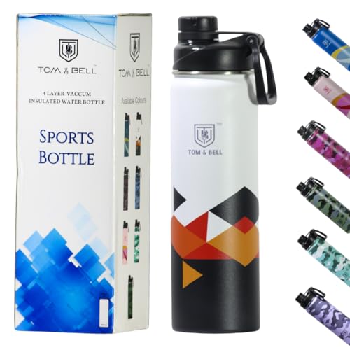 TOM  BELL TOM & BELL Thermosteel Insulated Water Bottle, 660ml, Hot and Cold Flask, Office, School, Handbag, Sports, Gym, Kitchen, Home, Trekking, Hiking, Travel Bottles (Snow, 660ml) - Image 1