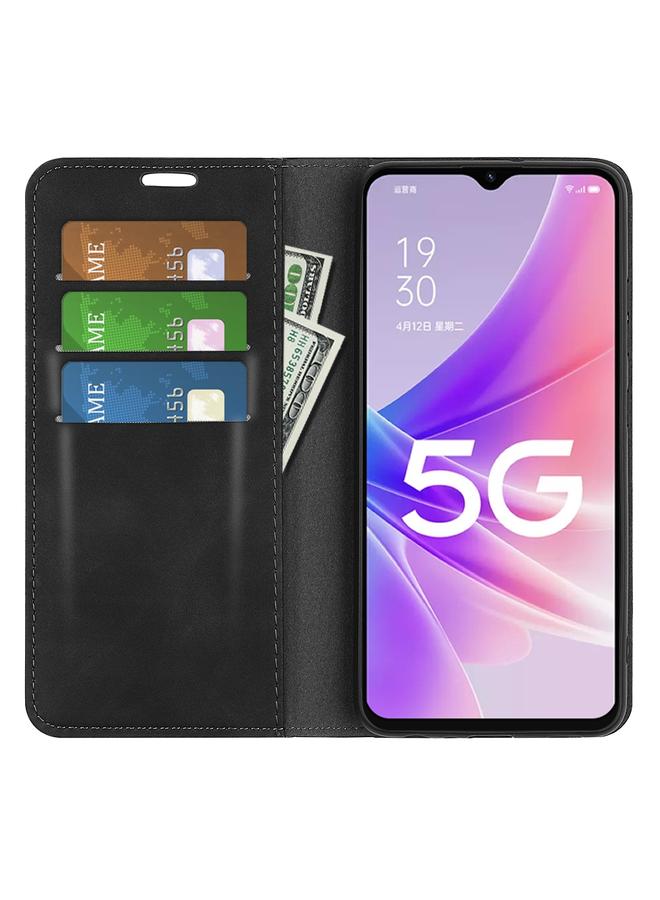 S-TOP Case For OPPO A57 5G Retro-skin Magnetic Suction Leather Phone Case - Image 4