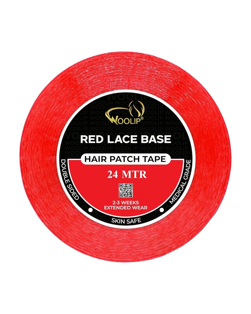 Woolip Hair Patch Tape For Men - Super Ultra Hold Up To 2-3 Weeks | Waterproof Wig Tape For Men | 1 Inch Cotton Material | Double sided RedTape for Hair Patch - 24M - Image 1
