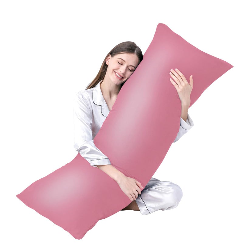 DOWNCOOL Large Body Pillow Insert Breathable Full Body Pillow for Side Sleeper  Soft Long Bed Pillow for Adults  20 x 54 inch Pink