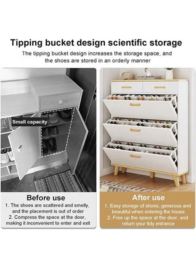 KLNAMAEAAN Entryway Shoe Cabinet with Large Capacity – Three-Tier Shoe Storage with Two Adjustable Racks for Organized and Convenient Entryway Organization - Image 2