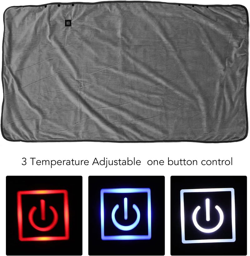 Heated Warm Shawl, USB Heated Shawl 3 Temperature Soft Comfortable Electric Heated Shaw Throws for Home Camping in Cold Weather - Image 3
