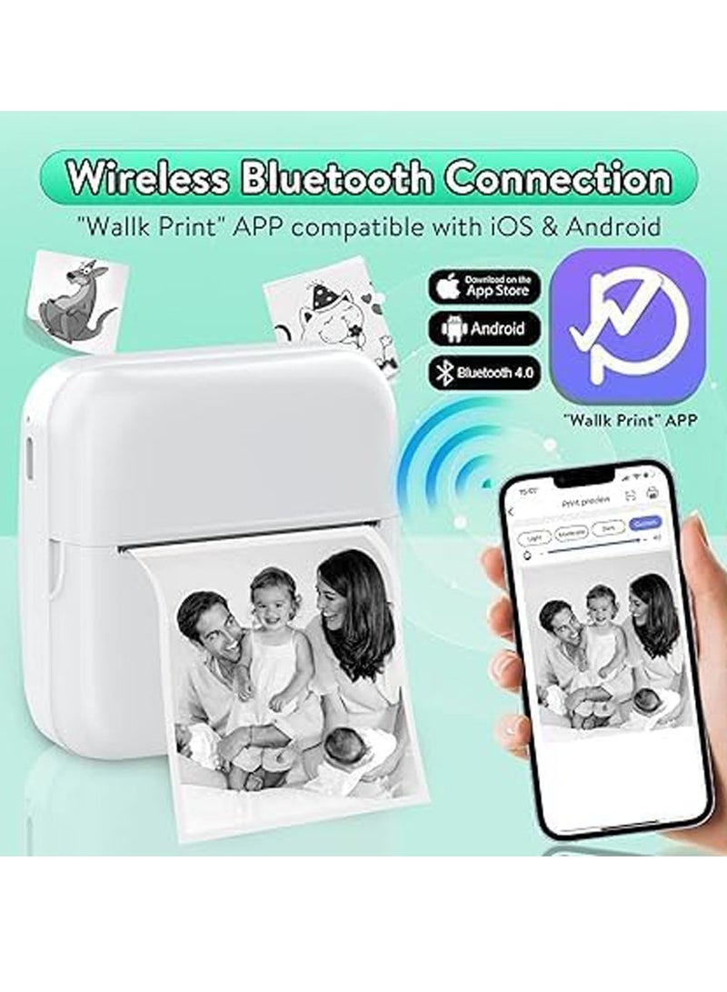 Mini Printer Sticker Maker Inkless Printer Portable Bluetooth Thermal Pocket Photo Printer for Study Notes, Stickers, Photos - Image 5