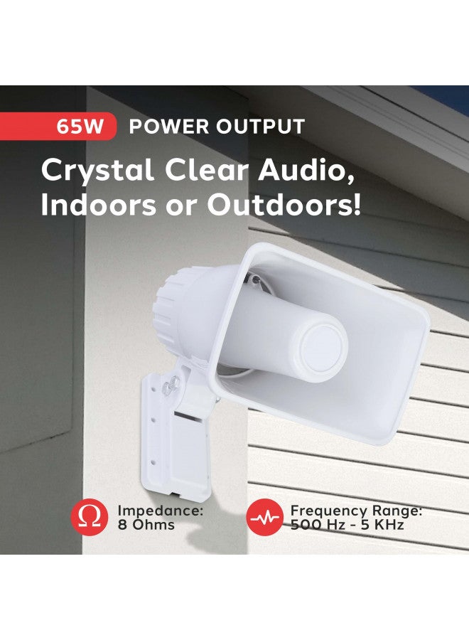 Pyle Pyle Indoor/Outdoor PA Horn Speaker - 8 Portable PA Speaker with 8 Ohms Impedance & 65 Watts Peak Power - Mounting Bracket & Hardware Included PHSP5, White  - Image 3