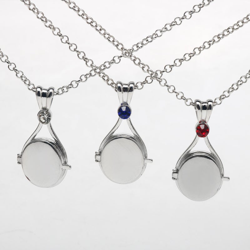 H2O Inspired Mermaid Shell Necklace Pendant blue diamond - Image 3