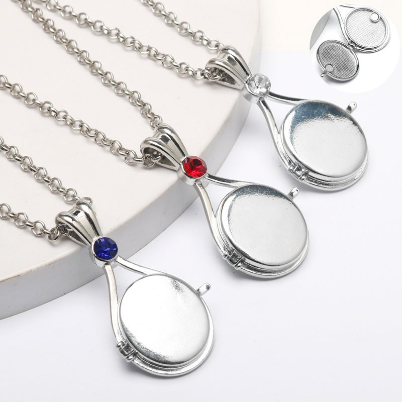 H2O Inspired Mermaid Shell Necklace Pendant blue diamond - Image 2