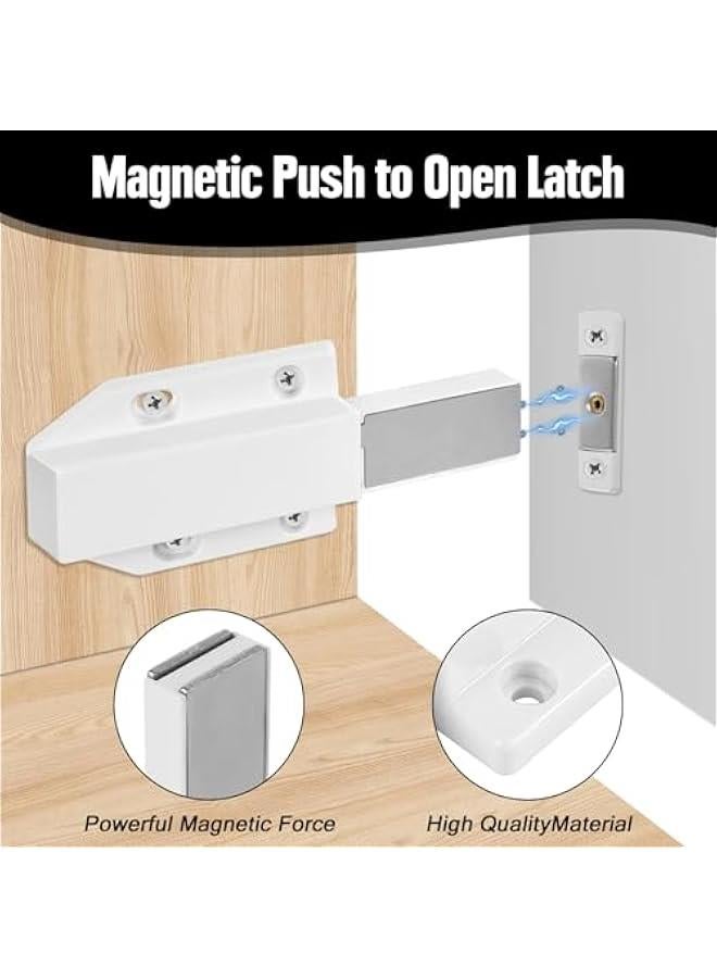 Arabest 2 Pack Magnetic Push Open Latch - Heavy Duty Push to Open Cabinet Latch Hardware Push Release Door Catch for Kitchen Drawer Wardrobe Hidden Large Door Closure - Image 2