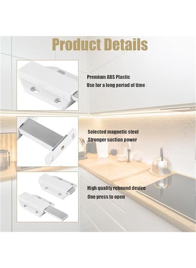 Arabest 2 Pack Magnetic Push Open Latch - Heavy Duty Push to Open Cabinet Latch Hardware Push Release Door Catch for Kitchen Drawer Wardrobe Hidden Large Door Closure - Image 3
