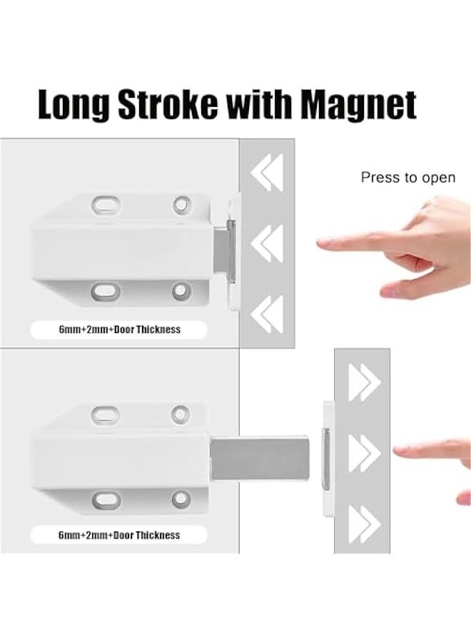 Arabest 2 Pack Magnetic Push Open Latch - Heavy Duty Push to Open Cabinet Latch Hardware Push Release Door Catch for Kitchen Drawer Wardrobe Hidden Large Door Closure - Image 4