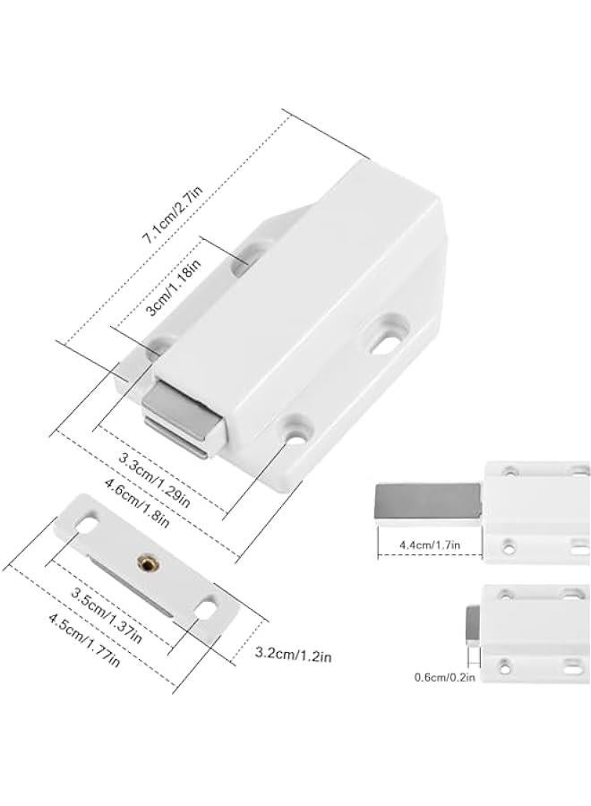 Arabest 2 Pack Magnetic Push Open Latch - Heavy Duty Push to Open Cabinet Latch Hardware Push Release Door Catch for Kitchen Drawer Wardrobe Hidden Large Door Closure - Image 5
