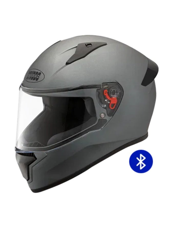 STUDDS Full Face Motorcycle Helmet with Bluetooth, Ventilation System, Quick Release Visor and Chin Strap, DOT Certified, Matte Gun Grey, Size L - Image 1
