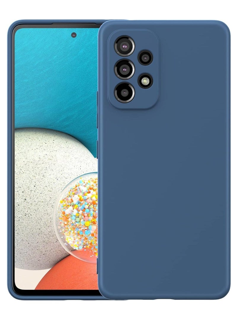 Raxoom Liquid Silicone Gel Rubber Case for Galaxy A53 5G - Blue, Soft Microfiber Lining, Cushion Slim Hard Shell, Shockproof Protective Cover - Image 1