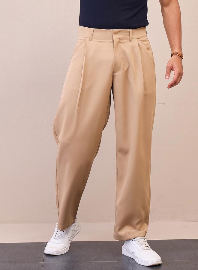 Mascln Sassafras Mid Rise Straight Fit Pleated Trousers - Image 1
