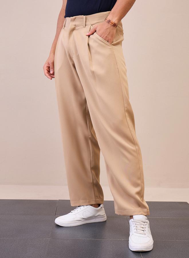 Mascln Sassafras Mid Rise Straight Fit Pleated Trousers - Image 4