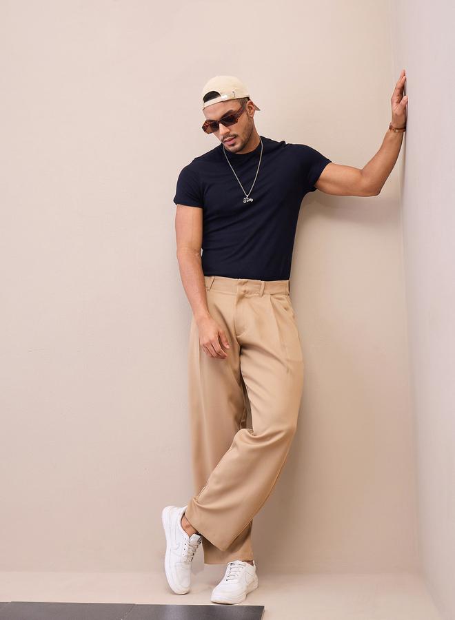 Mascln Sassafras Mid Rise Straight Fit Pleated Trousers - Image 3