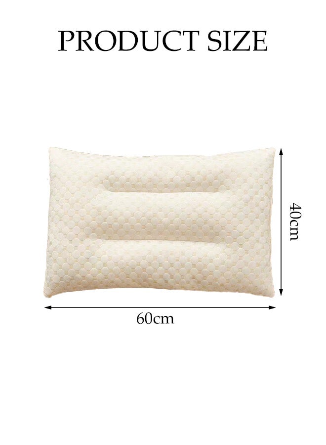 DUNISO 1Pair of Sleep Pillow Natural Premium Latex Pillow Ergonomically Comfortable Medium Support Sleeping Bed Pillows with Breathable Knitted Pillowcase Relief Neck Shoulder Pain for Side, Back, and Stomach Sleeper - Image 4
