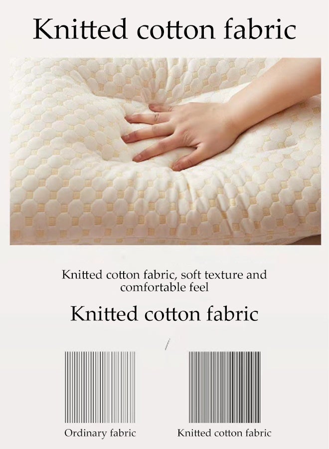 DUNISO 1Pair of Sleep Pillow Natural Premium Latex Pillow Ergonomically Comfortable Medium Support Sleeping Bed Pillows with Breathable Knitted Pillowcase Relief Neck Shoulder Pain for Side, Back, and Stomach Sleeper - Image 5