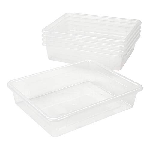 Storex Letter Size Deep Storage Tray – Organizer Bin with Non-Snap Lid for Classroom, Office and Home, Translucent, 5-Pack (62566A05C), 10 x 13 x 3 Inches - Image 5