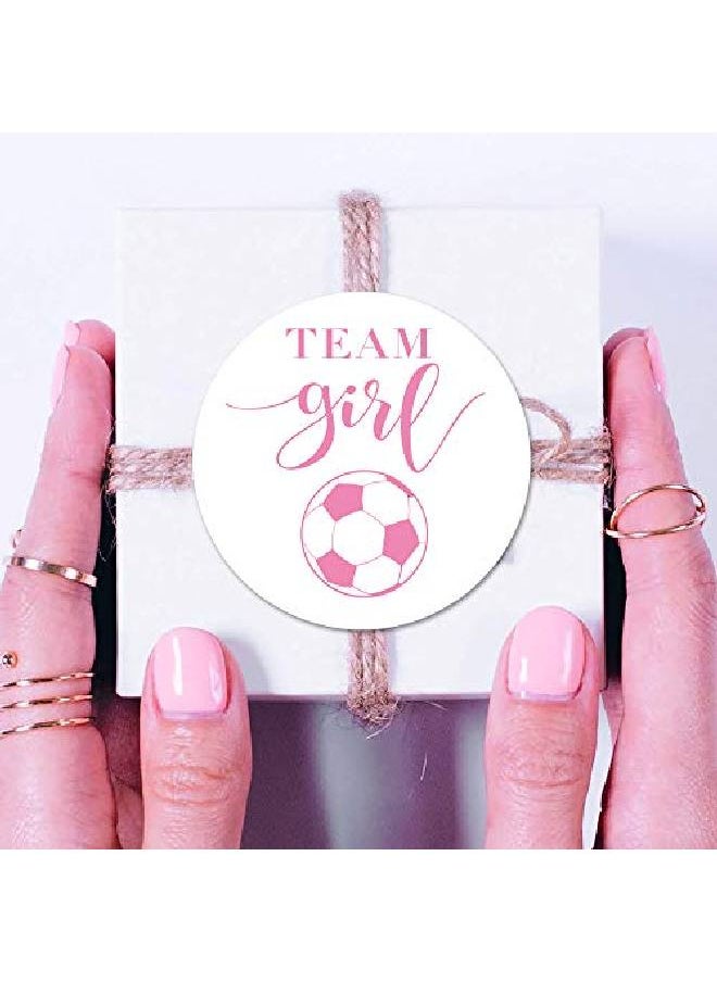 MAGJUCHE - Soccer Gender Reveal Stickers 40 2 Inch Team Girl Team Boy Baby Shower Party Sticker Labels - Image 1