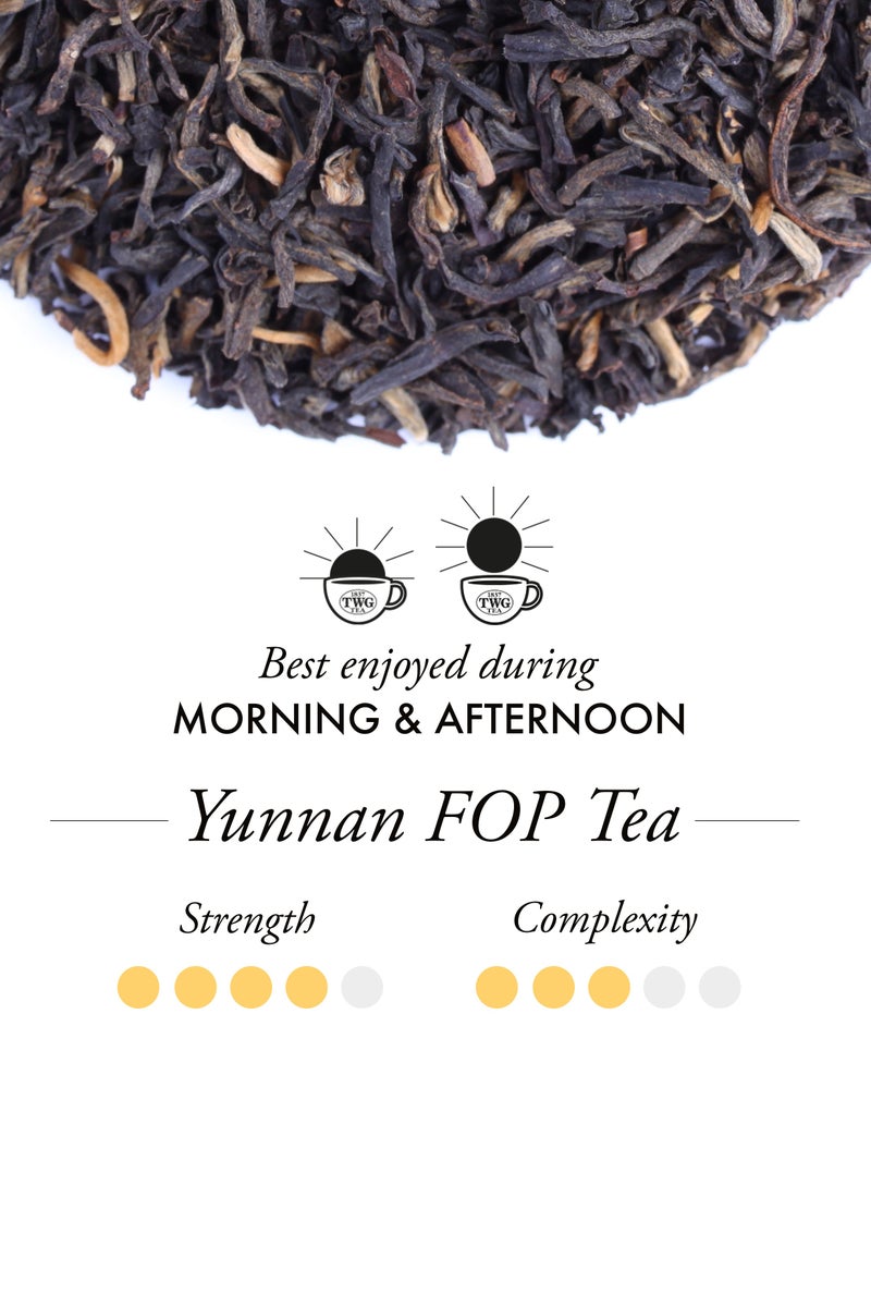 TWG Tea Yunnan FOP, Black Tea Blend in 15 Hand Sewn Cotton Tea Bags in Giftbox, 37.5g - Image 2