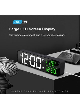 Digital Clock, Digital Clock Large Display, LED Digital Alarm Clock for Living Room, Rechargeable, Sound-Activated, Snooze, Date &Temp Display Digital Wall Clock, for Bedroom Kitchen Office, Black - view 3