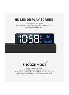 Topleo Digital Clock, Digital Clock Large Display, LED Digital Alarm Clock for Living Room, Rechargeable, Sound-Activated, Snooze, Date &Temp Display Digital Wall Clock, for Bedroom Kitchen Office, Black  - Image 2