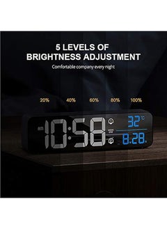 Topleo Digital Clock, Digital Clock Large Display, LED Digital Alarm Clock for Living Room, Rechargeable, Sound-Activated, Snooze, Date &Temp Display Digital Wall Clock, for Bedroom Kitchen Office, Black  - Image 3