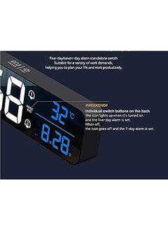 Topleo Digital Clock, Digital Clock Large Display, LED Digital Alarm Clock for Living Room, Rechargeable, Sound-Activated, Snooze, Date &Temp Display Digital Wall Clock, for Bedroom Kitchen Office, Black  - Image 4