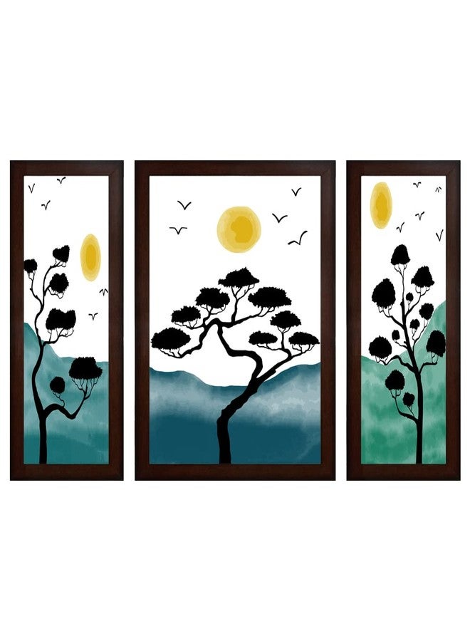 Wens Floral MDF Wall Art (30 cm x 34 cm x 1.5 cm, Set of 3, WSP-4121) - Image 1