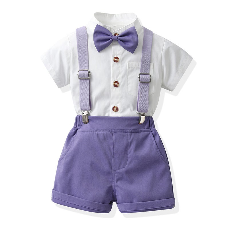 Summer Boys' Straps Suit Children'S Korean-Style Performance Suit Host Dress Straps Two-Piece Set - Image 3
