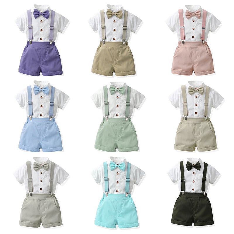 Summer Boys' Straps Suit Children'S Korean-Style Performance Suit Host Dress Straps Two-Piece Set - Image 2