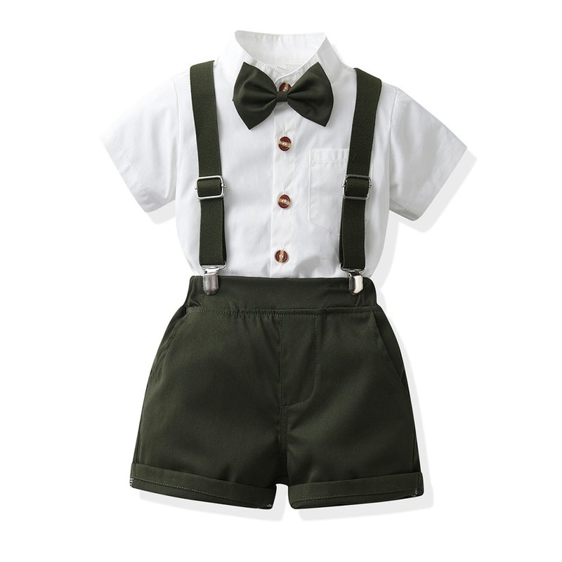Summer Boys' Straps Suit Children'S Korean-Style Performance Suit Host Dress Straps Two-Piece Set - Image 1