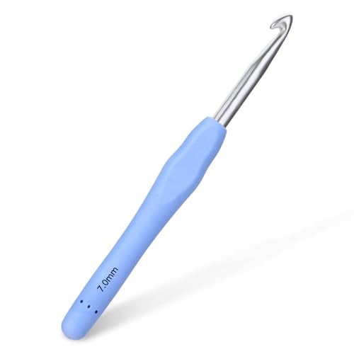 SHWAKK Crochet Hook, 7.0 mm Ergonomic Crochet Hook, Crochet Needles, Ergonomic Handle Crochet Hooks, Knitting Needles with Soft Handle Beginners and Experienced Hobbyists (7.0 mm) - Image 1