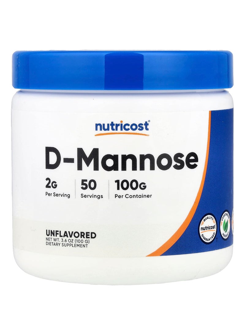 Nutricost D-Mannose, Unflavored , 3.6 oz (100 g)