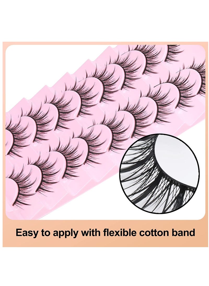 KASTWAVE Fake Lashes, Fairy Manga Lashes Spiky Anime False Eyelashes 3D Natural Makeup Little Devil Fake Lashes 9 Pairs  - Image 2