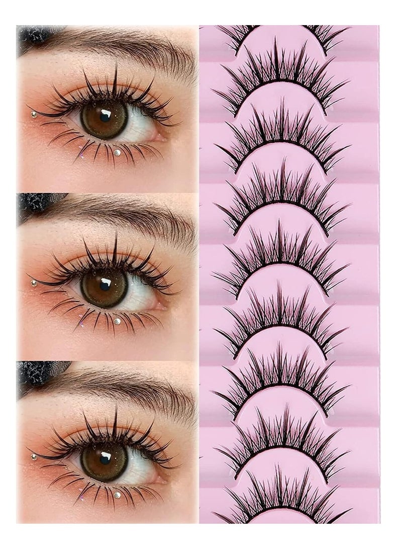 KASTWAVE Fake Lashes, Fairy Manga Lashes Spiky Anime False Eyelashes 3D Natural Makeup Little Devil Fake Lashes 9 Pairs  - Image 1