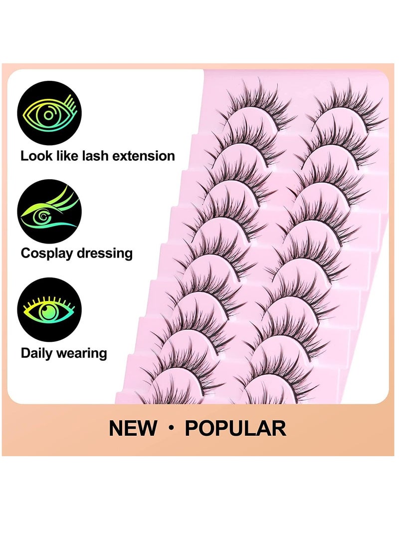 KASTWAVE Fake Lashes, Fairy Manga Lashes Spiky Anime False Eyelashes 3D Natural Makeup Little Devil Fake Lashes 9 Pairs  - Image 3