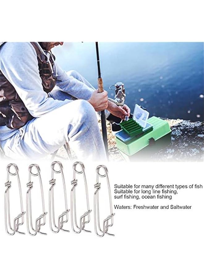 Generic - Longline Fishing Snap Clips , Stainless Steel Longline Branch Hanger Snap Swivels fl-oat Line Tuna Clip Fishing Accessories , Downrigger Release Clip , 5Pcs Tuna Clips for Floats Tuna Fishing Line F - Image 1