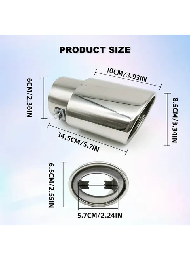 Universal Adjustable Car Exhaust Tip 2 5 To 3 3 Inch Chrome Tailpipe Silvery Straight - Image 2