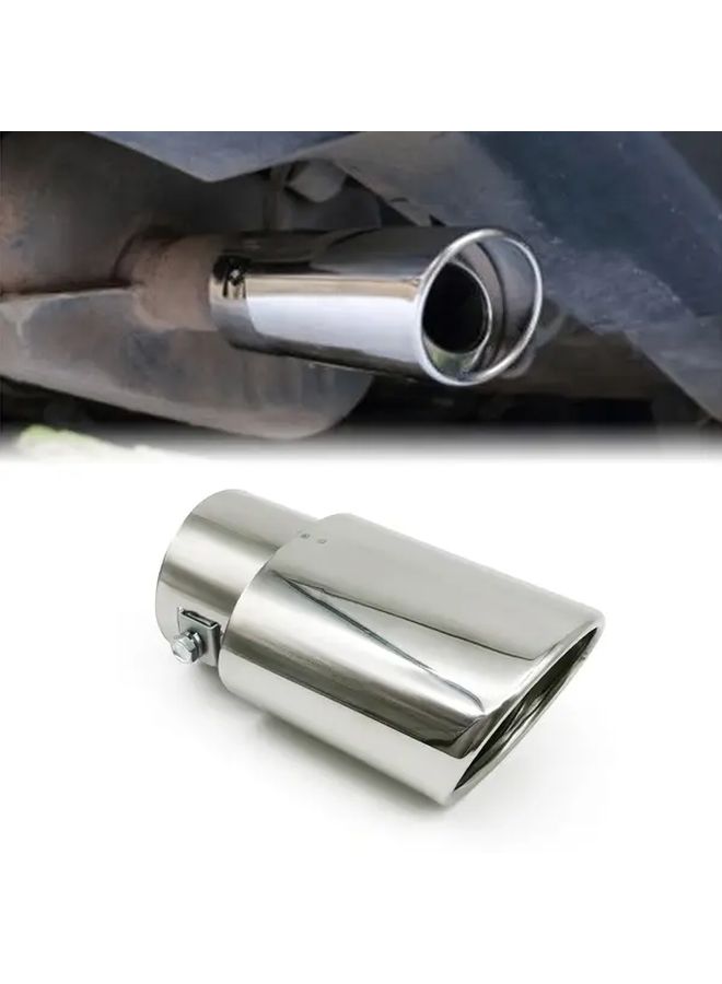Universal Adjustable Car Exhaust Tip 2 5 To 3 3 Inch Chrome Tailpipe Silvery Straight - Image 1